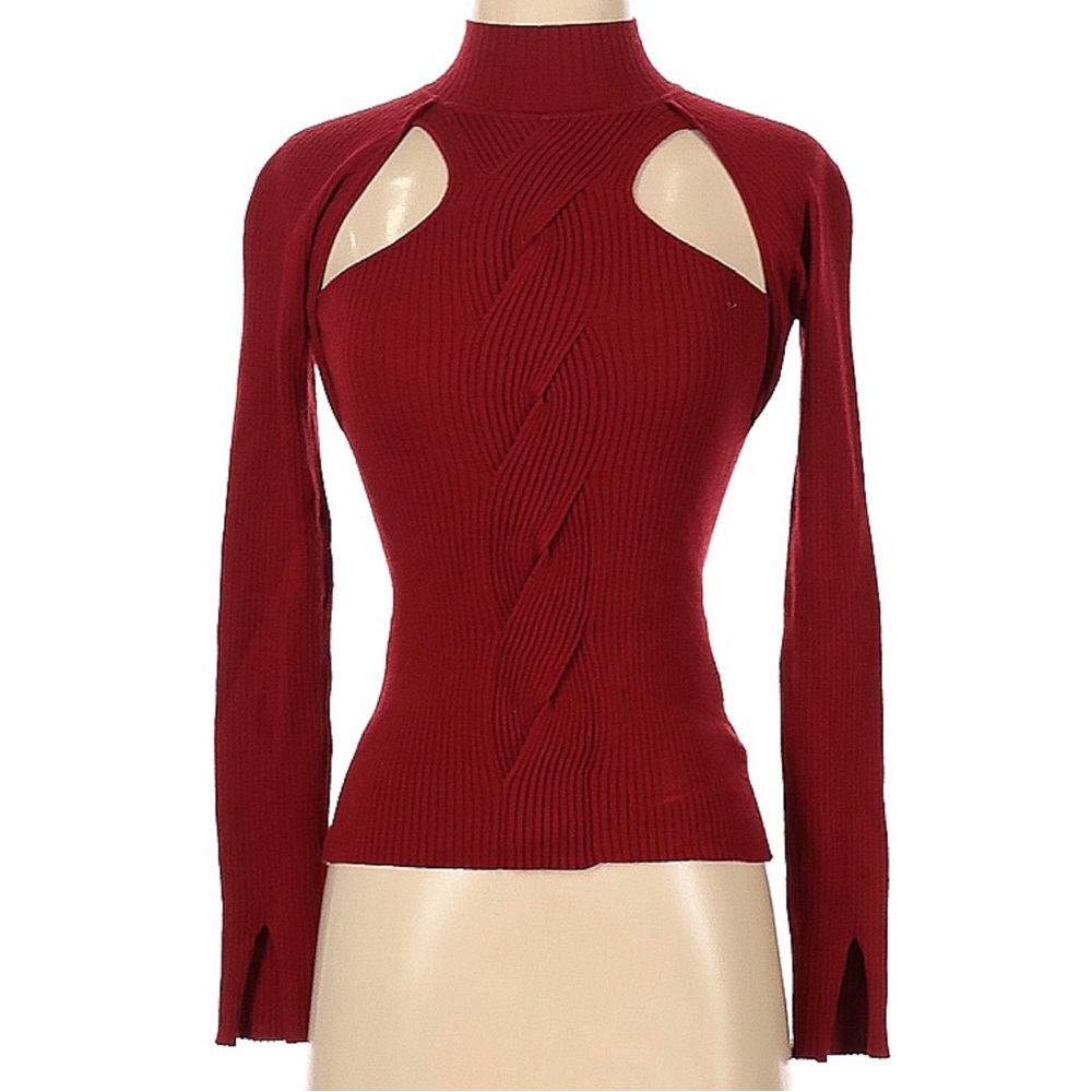 Jonathan Simkhai Red Sweater Cutout Top